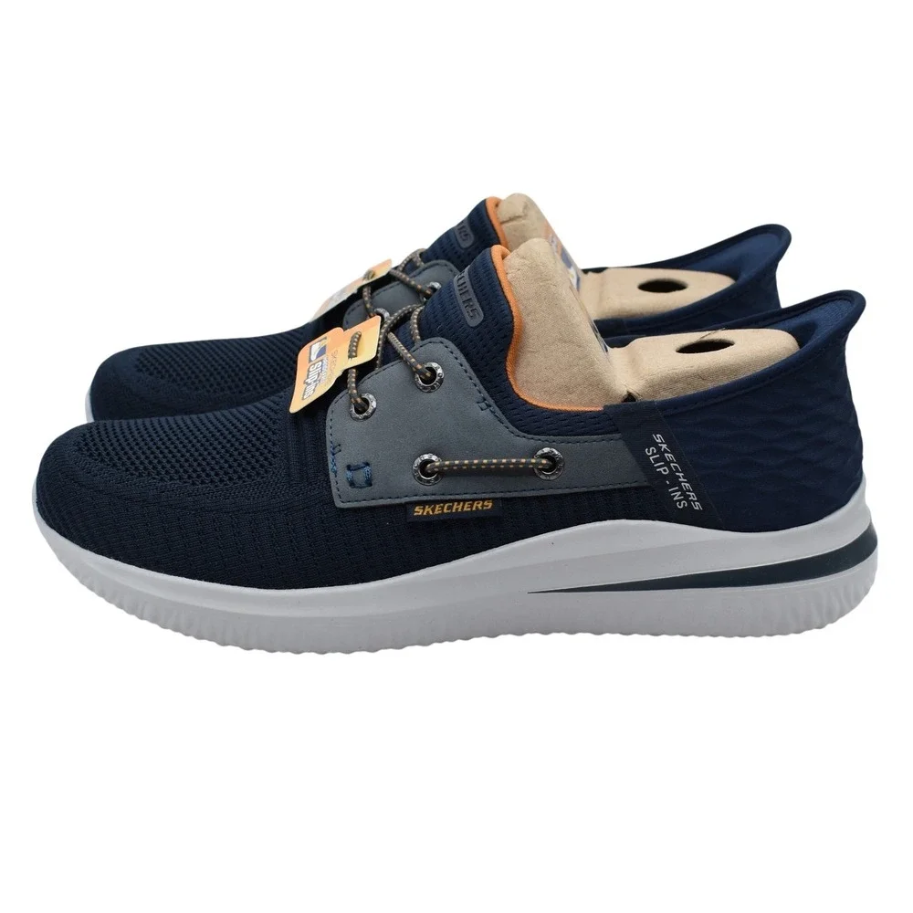 Skechers Delson 3.0 Roth Navy Slip-ins Sneaker Shoe Mens Size 10 Memory Foam NEW